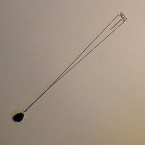 Long silver and black necklace